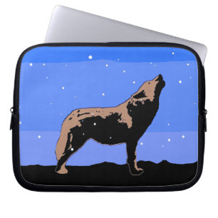 Howling Wolf in Winter  - Original Wildlife Art Laptop Sleeve