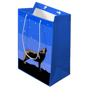 Howling Wolf in Winter - Original Wildlife Art Medium Gift Bag