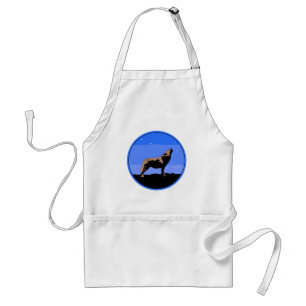 Howling Wolf in Winter  - Original Wildlife Art Standard Apron