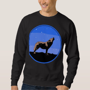 Howling Wolf in Winter - Original Wildlife Art Sweatshirt