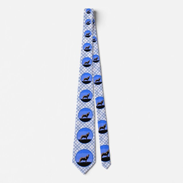 Howling Wolf in Winter  - Original Wildlife Art Tie (Front)