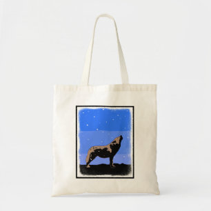 Howling Wolf in Winter  - Original Wildlife Art Tote Bag