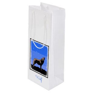 Howling Wolf in Winter - Original Wildlife Art Wine Gift Bag