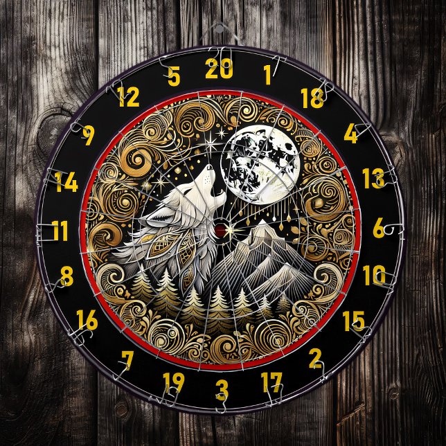 Howling Wolf Inspires Strength And Resilience Dartboard (Creator Uploaded)