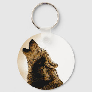 Howling Wolf Keychain