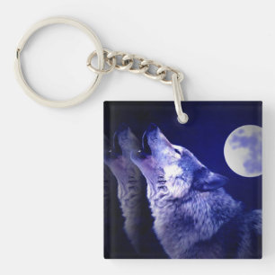 Howling Wolf Keychain