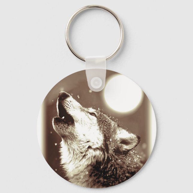 Howling Wolf Keychain (Front)