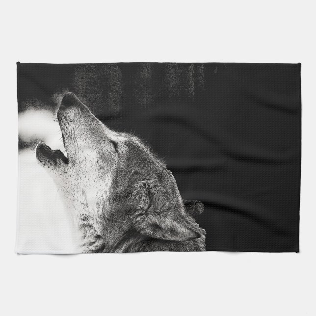 Howling Wolf Kitchen Towel (Horizontal)