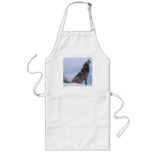 Howling wolf long apron