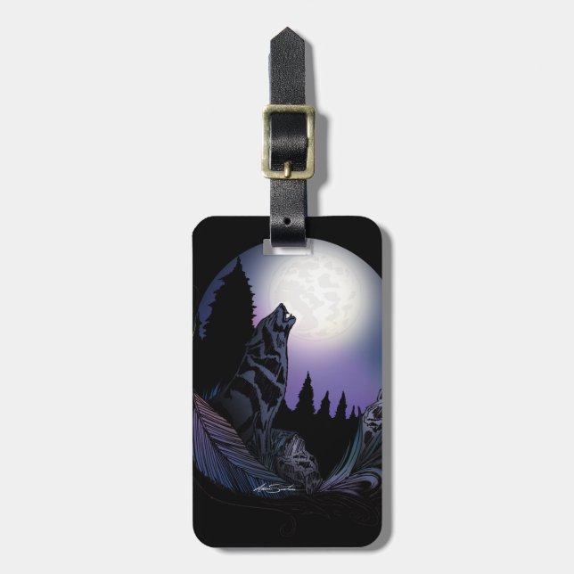 Howling Wolf  Luggage Tag (Front Vertical)