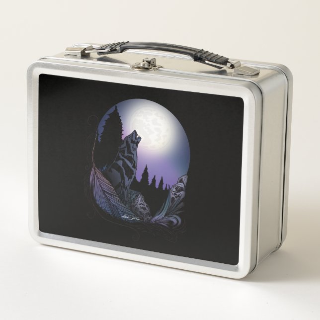 Howling Wolf  Metal Lunch Box (Front)