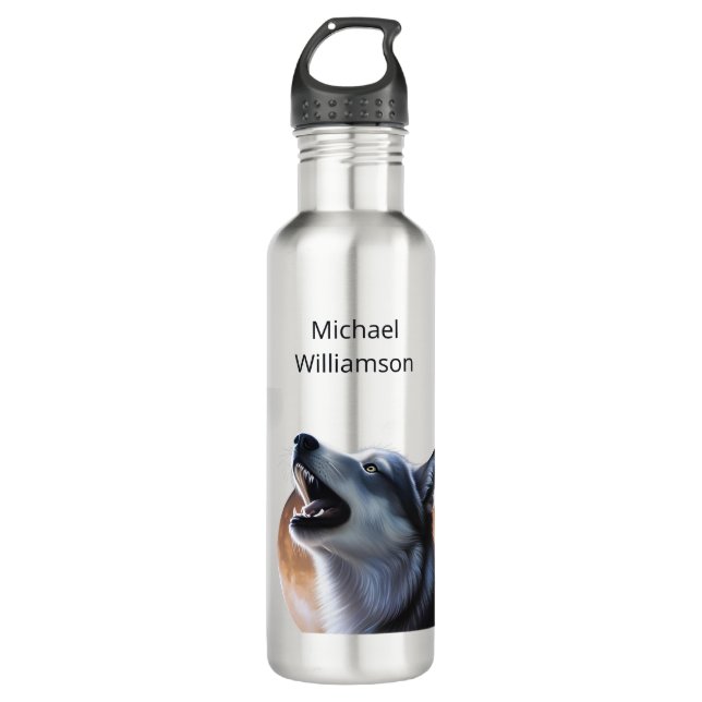 Howling Wolf Monogram 710 Ml Water Bottle (Front)