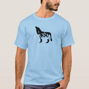 Howling Wolf Moon and Mountains T-Shirt