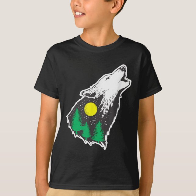 Howling Wolf Moon Forest Environmental Protection  T-Shirt (Front)