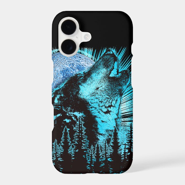 Howling Wolf Moon Pine Forest Art (Verso)