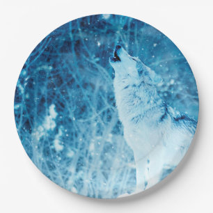 Howling Wolf Paper Plates