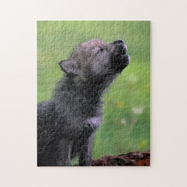 Howling Wolf Pup Jigsaw Puzzle (Vertical)