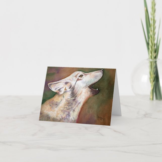 Howling Wolf Pup Note Card (Front)