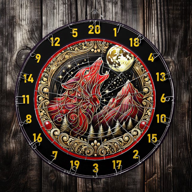 Howling Wolf Reflects Wild Freedom And Power Dartboard (Creator Uploaded)