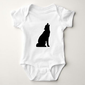 Howling Wolf Silhouette Baby Bodysuit