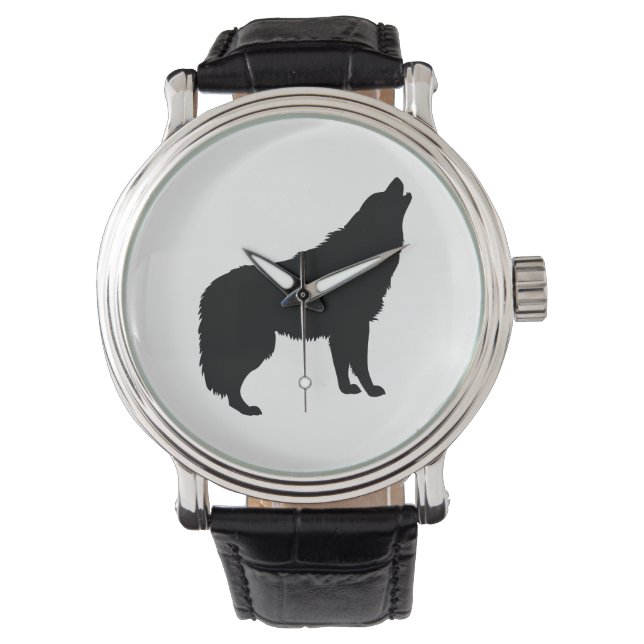 Howling Wolf Silhouette Watch (Front)