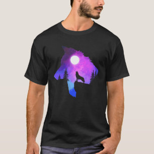 Howling Wolf Spirit Animal Moon Indigenous Native T-Shirt