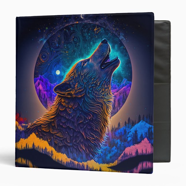 Howling Wolf Surreal Fantasy Binder (Front/Inside)
