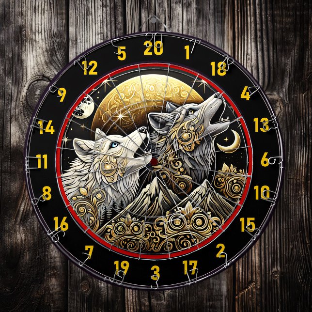 Howling Wolf Symbolizes Strength And Wild Freedom Dartboard (Creator Uploaded)