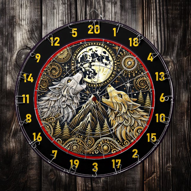 Howling Wolf Symbolizes Strength And Wild Freedom Dartboard (Creator Uploaded)
