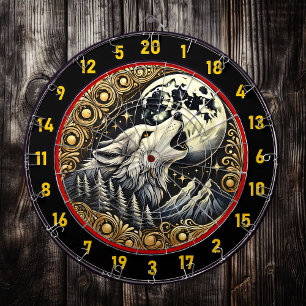 Howling Wolf Symbolizes Wilderness And Strength Dartboard