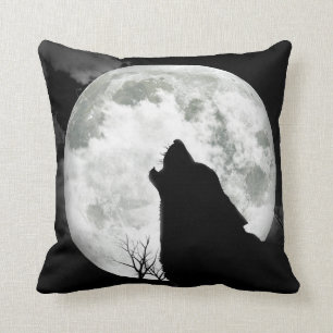 Howling Wolf Throw Pillow