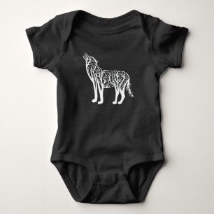 Howling Wolf Tree Art Baby Bodysuit