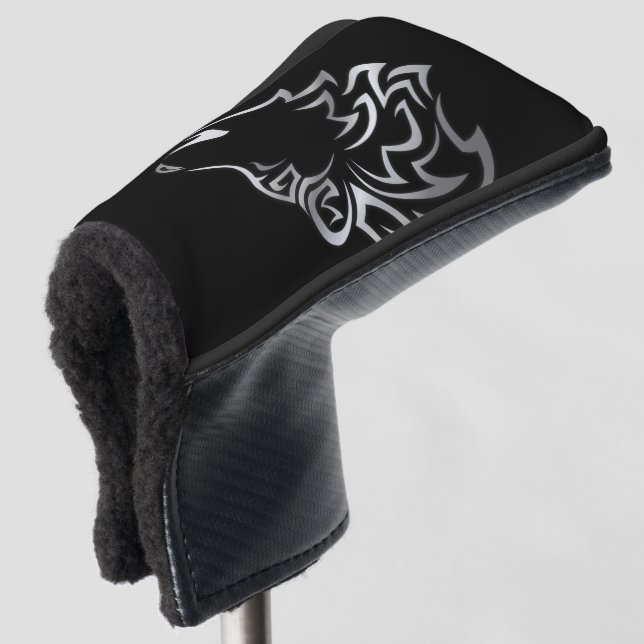 Howling Wolf Tribal Golf Head Cover (3/4 Front)