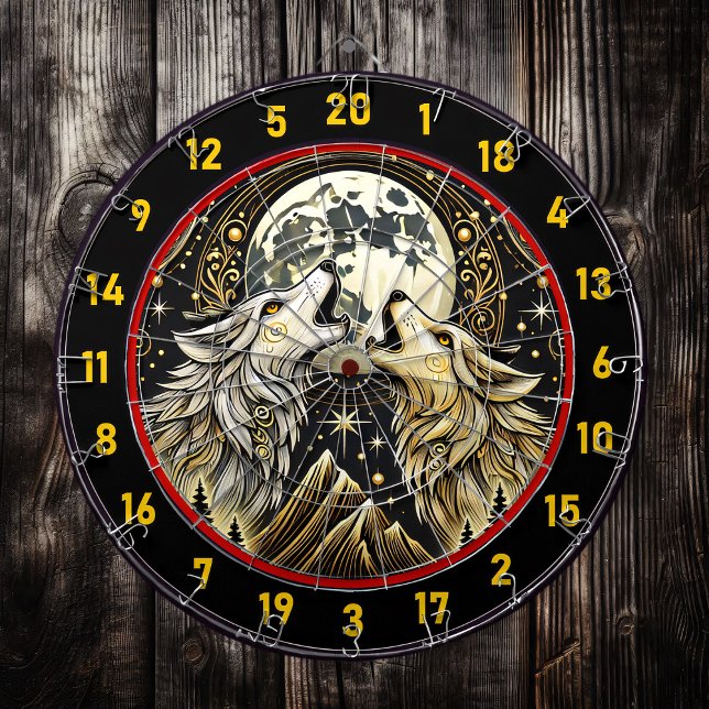 Howling Wolf Unites Wilderness And Elegance Dartboard (Creator Uploaded)