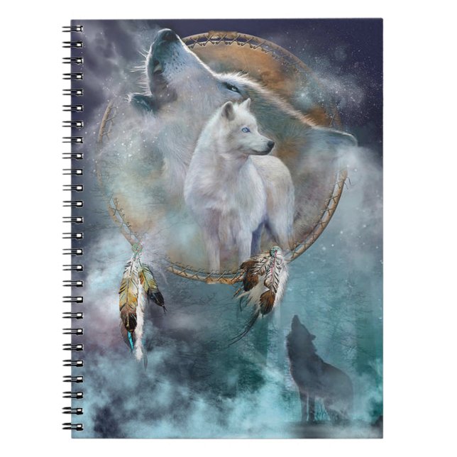 Howling Wolf with Dreamcatcher Notebook (Front)