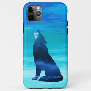 Howling Wolf With Watercolor Background iPhone 11 Pro Max Case