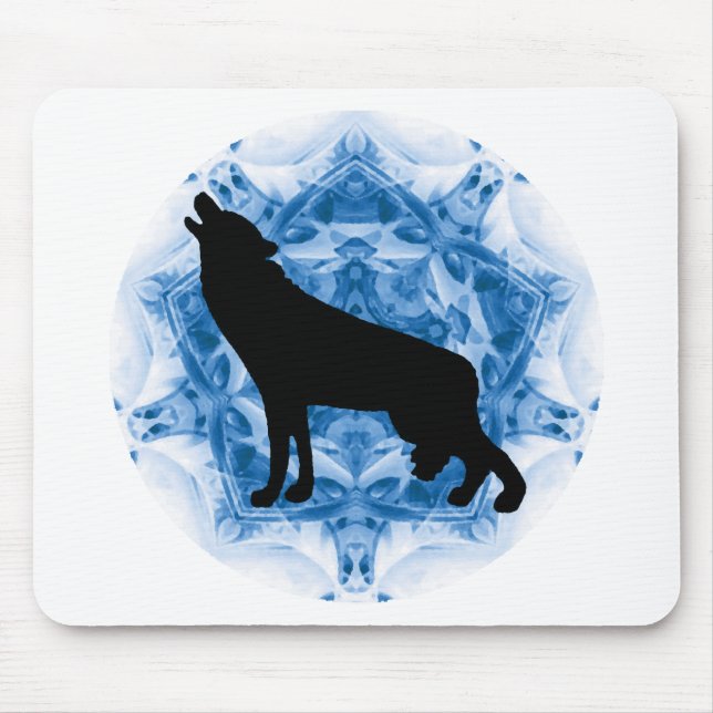 Howling Wolf Wolves Mouse Pad (Front)