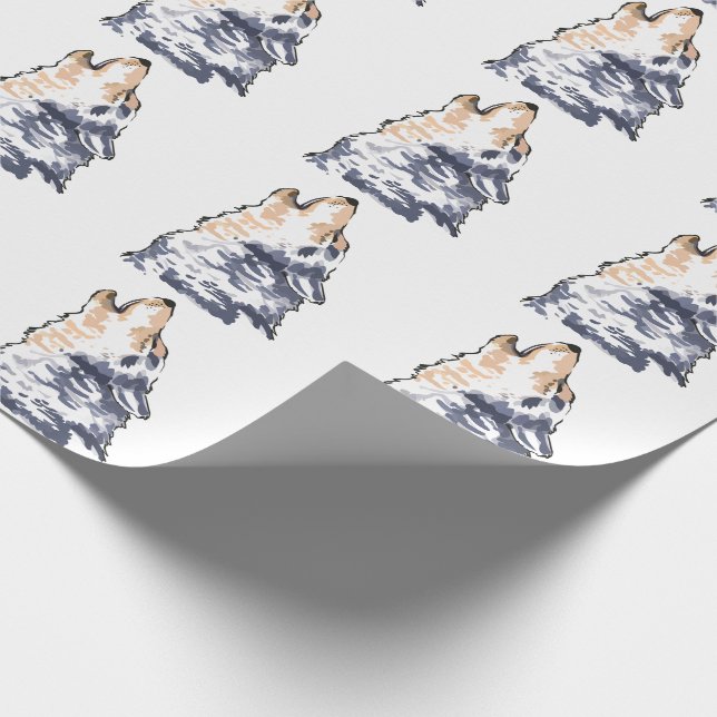 Howling Wolf Wrapping Paper (Corner)