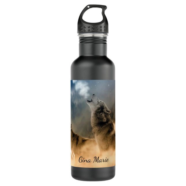 Howling Wolves 710 Ml Water Bottle (Front)