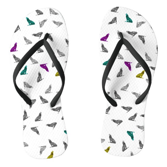Howling Wolves Flip Flops (Footbed)
