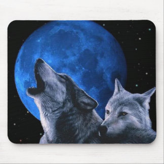 howling wolves mouse pad