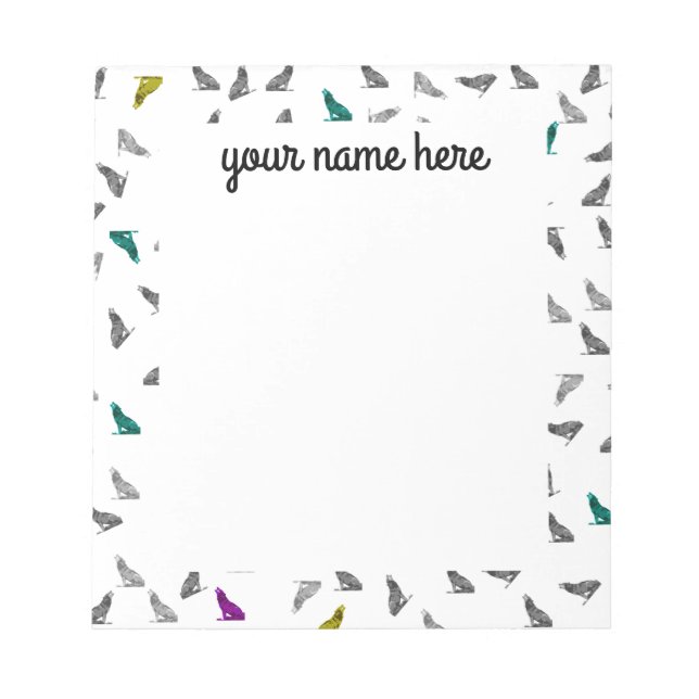 Howling Wolves Personalized Notepad (Front)