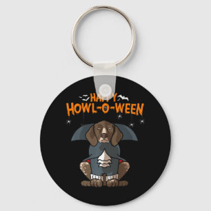 Howloween German Shorthaired Pointer Dog Halloween Keychain