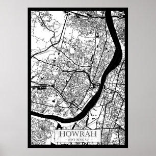 Howrah West Bengal City Map Poster