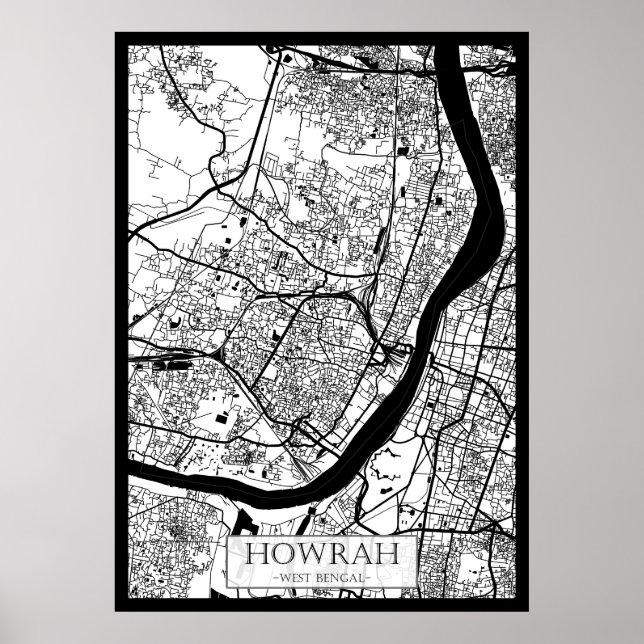 Howrah West Bengal City Map Poster (Front)
