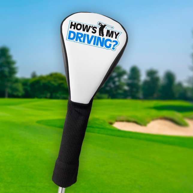 How's My Driving Golf Pun Golf Head Cover (Creator Uploaded)