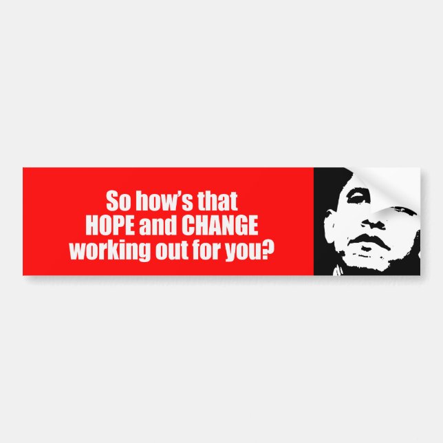 Hows that hope and change working out for you Bump Bumper Sticker (Front)