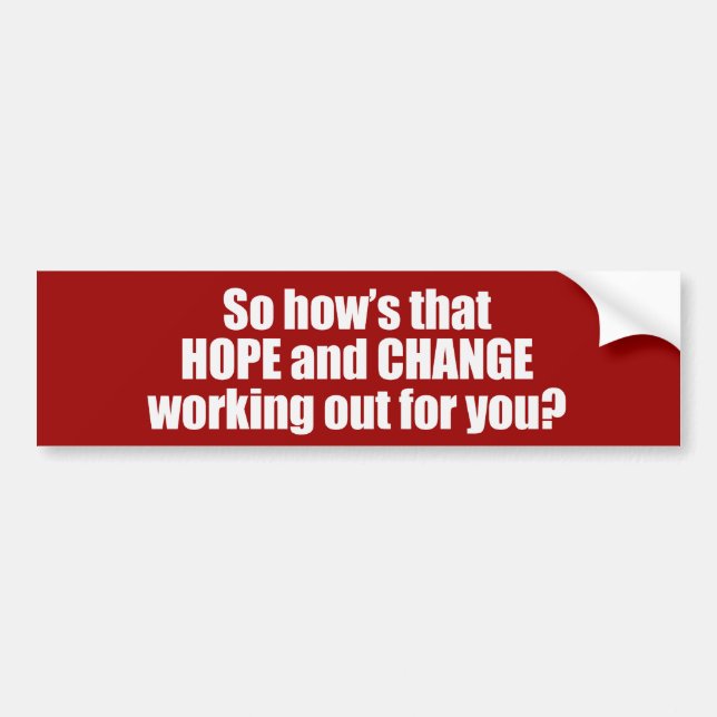 Hows that hope and change working out for you Bump Bumper Sticker (Front)