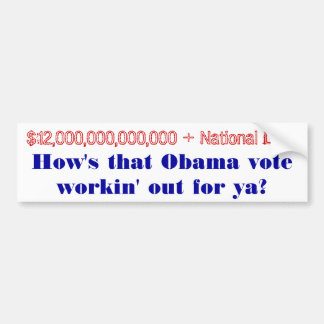 How's that Obama Vote workin' out for ya? Bumper Sticker
