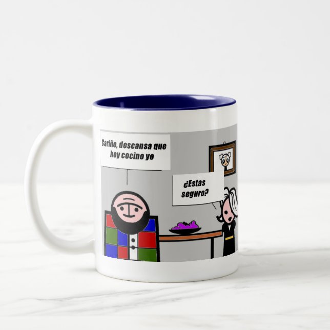 hoy cocino yo Two-Tone coffee mug (Left)